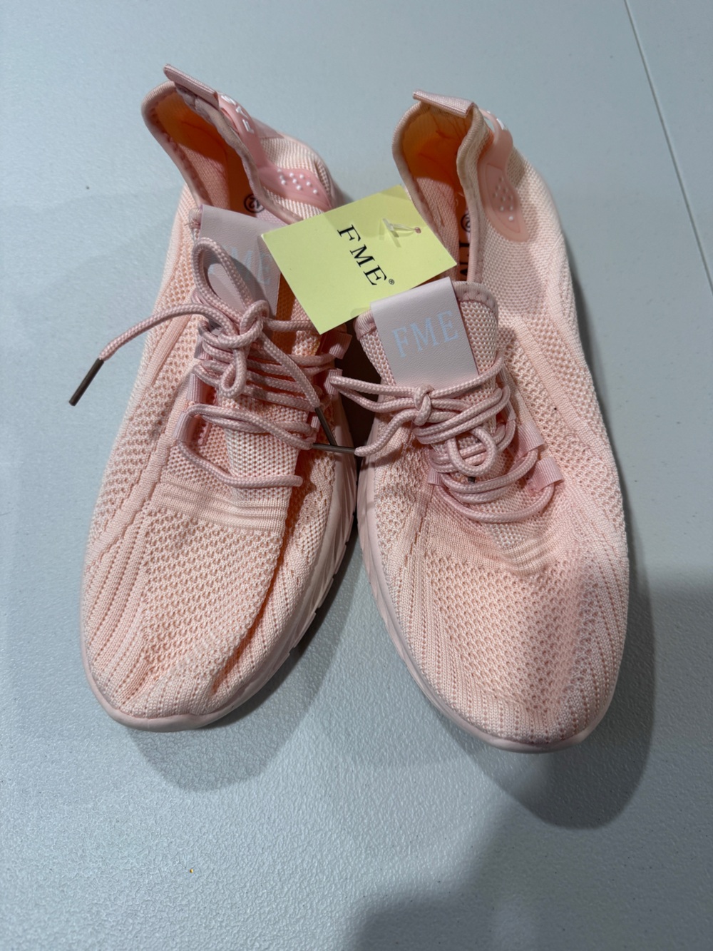 FME Women's Knit Running Sneakers - Light Pink 42